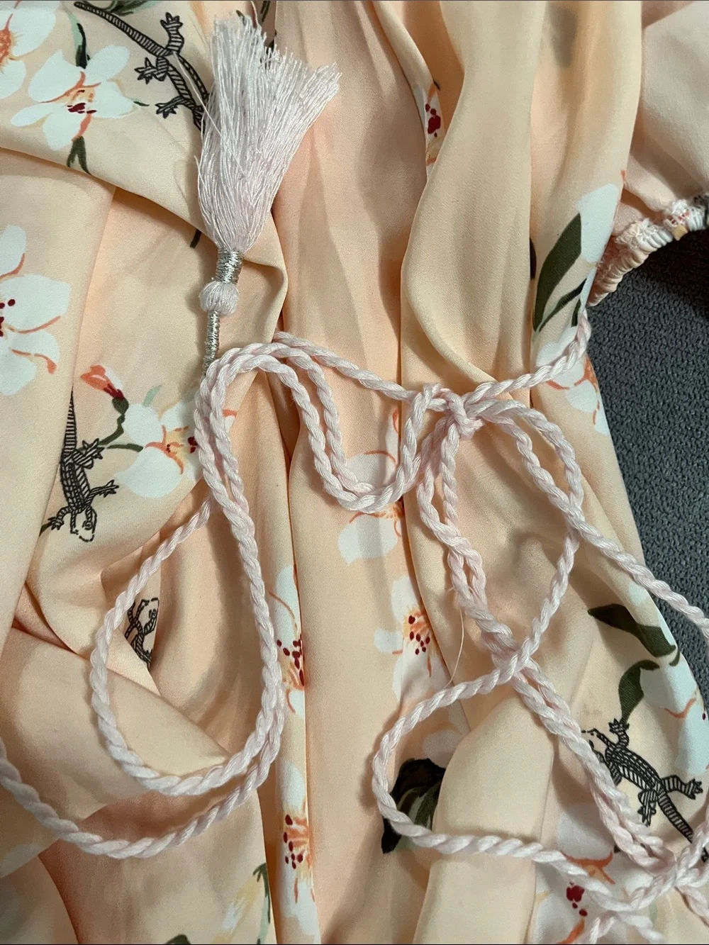 Abercrombie & Fitch Peach Floral Spaghetti-Strap Maxi Dress